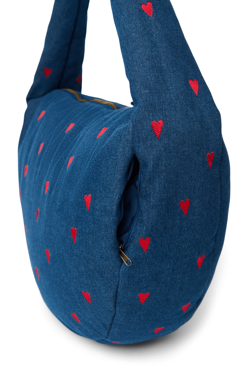 Crossbody taška STUDIO NOOS Dark Blue Red Hearts Denim | Lavly.cz