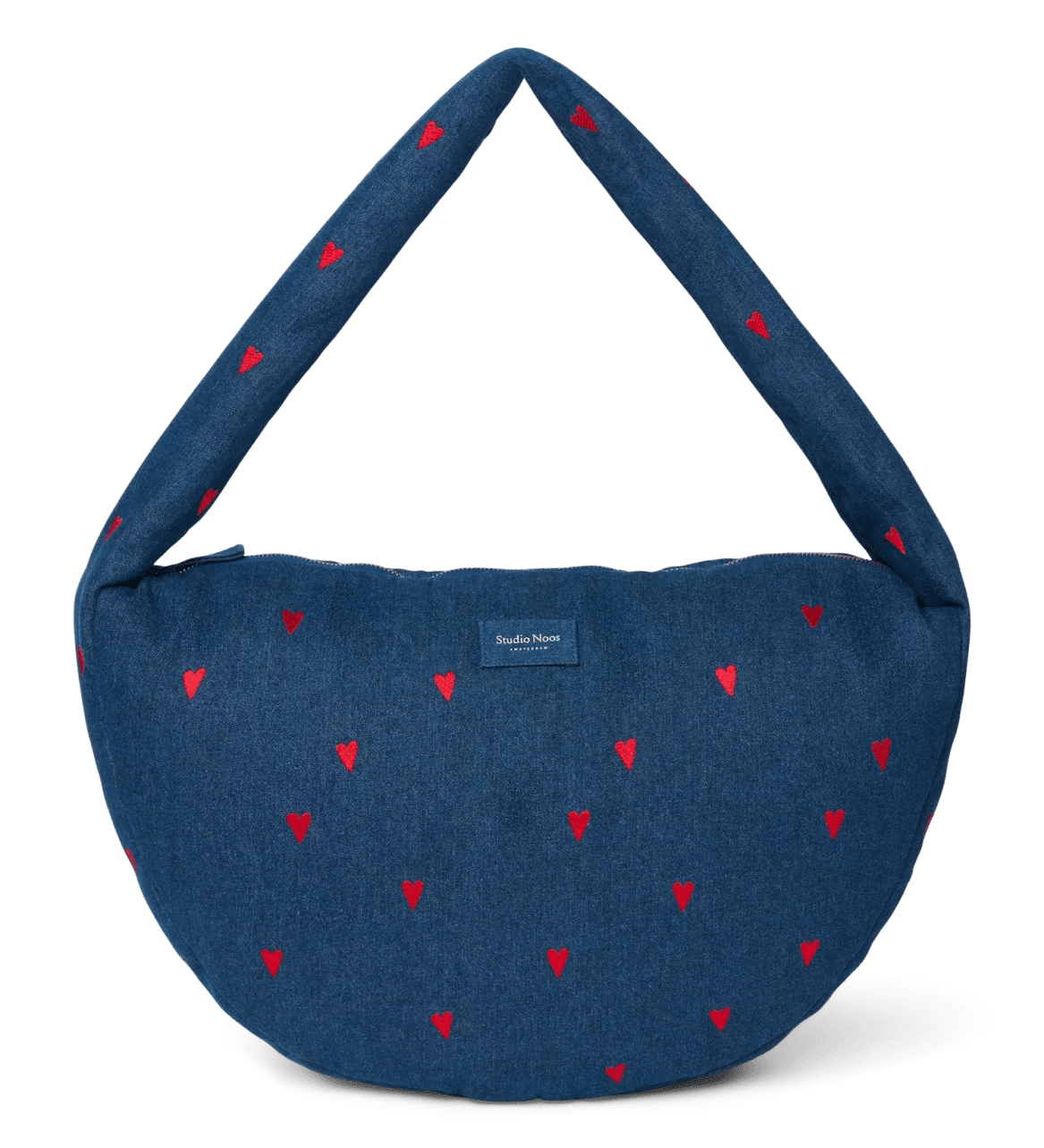 Crossbody taška STUDIO NOOS Dark Blue Red Hearts Denim | Lavly.cz