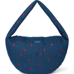 Crossbody taška STUDIO NOOS Dark Blue Red Hearts Denim | Lavly.cz
