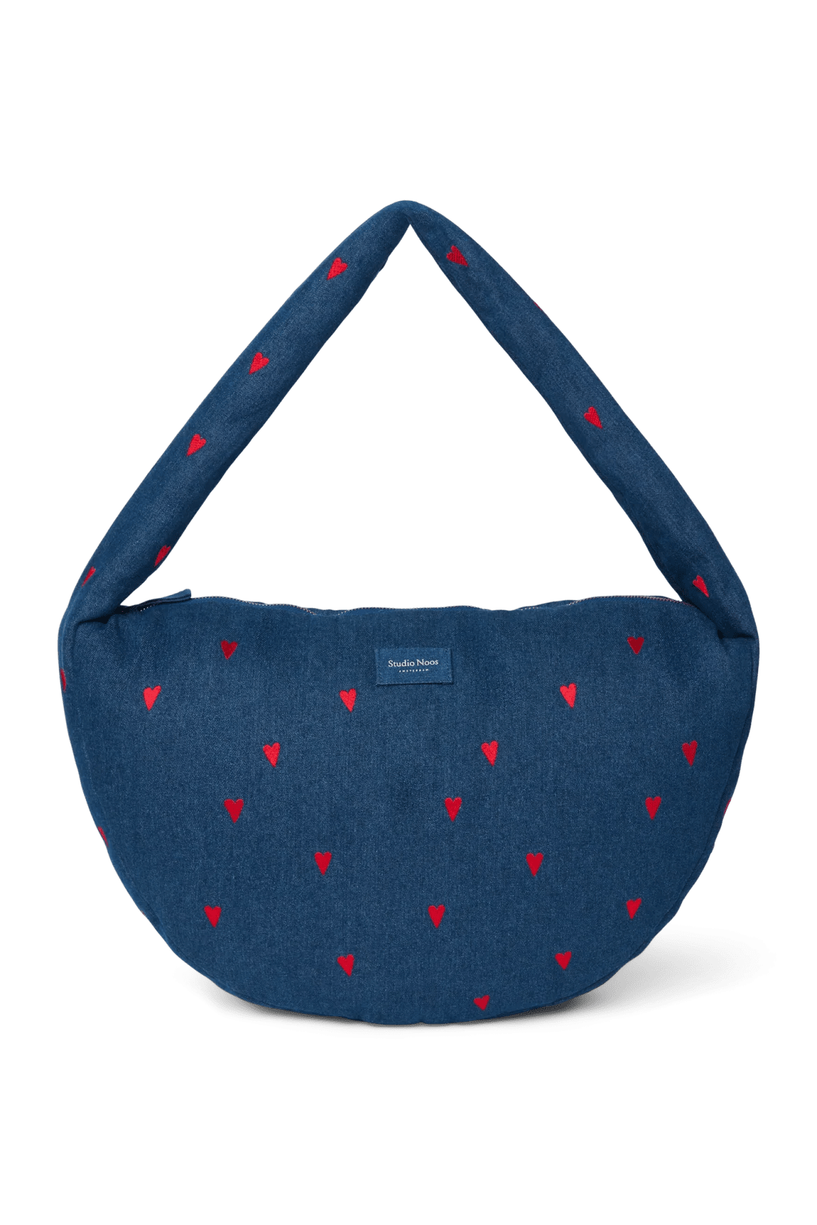 Crossbody taška STUDIO NOOS Dark Blue Red Hearts Denim | Lavly.cz