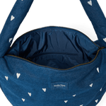 Crossbody taška STUDIO NOOS Dark Blue White Hearts Denim | Lavly.cz