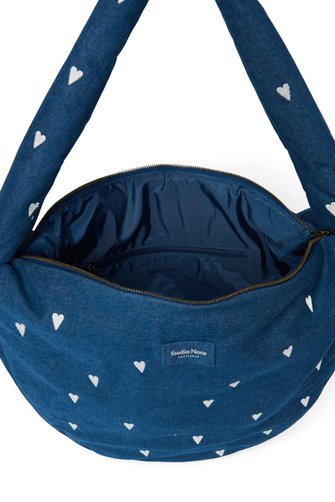 Crossbody taška STUDIO NOOS Dark Blue White Hearts Denim | Lavly.cz