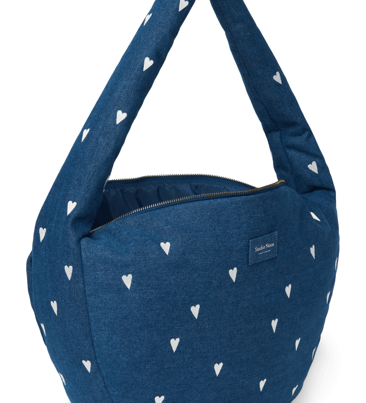 Crossbody taška STUDIO NOOS Dark Blue White Hearts Denim | Lavly.cz