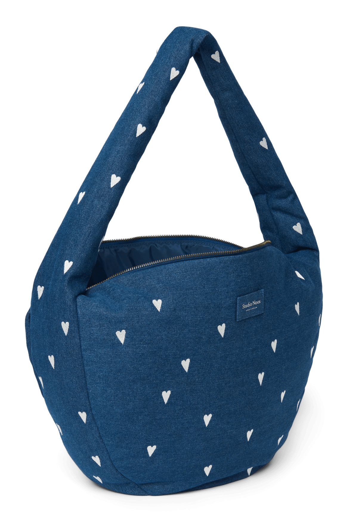 Crossbody taška STUDIO NOOS Dark Blue White Hearts Denim | Lavly.cz