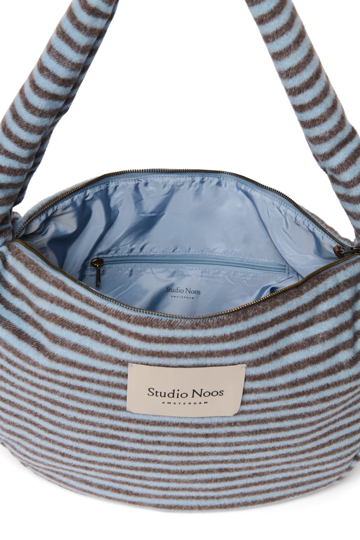 Crossbody taška STUDIO NOOS Light Blue / Brown Stripy Wool | Lavly.cz