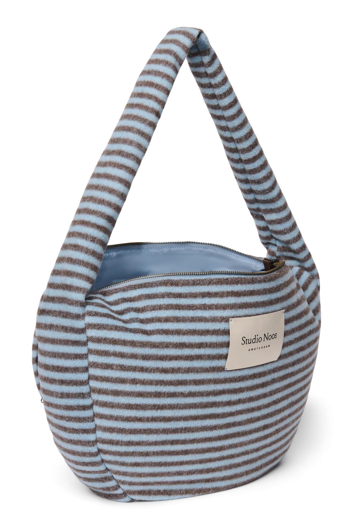 Crossbody taška STUDIO NOOS Light Blue / Brown Stripy Wool | Lavly.cz