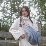Crossbody taška STUDIO NOOS Light Blue / Brown Stripy Wool | Lavly.cz