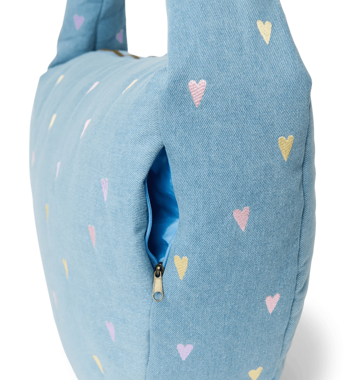 Crossbody taška STUDIO NOOS Light Blue Hearts Denim | Lavly.cz