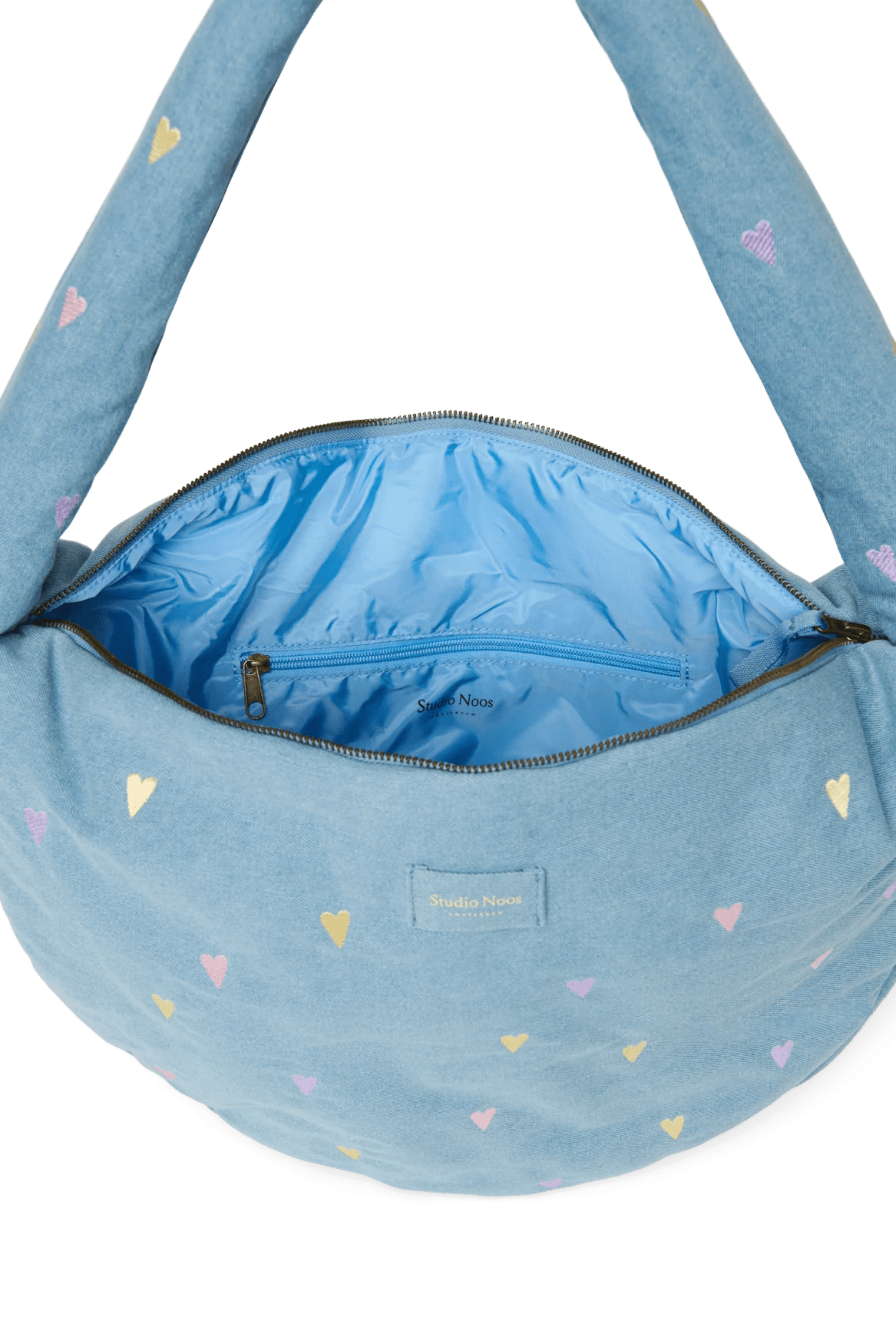 Crossbody taška STUDIO NOOS Light Blue Hearts Denim | Lavly.cz