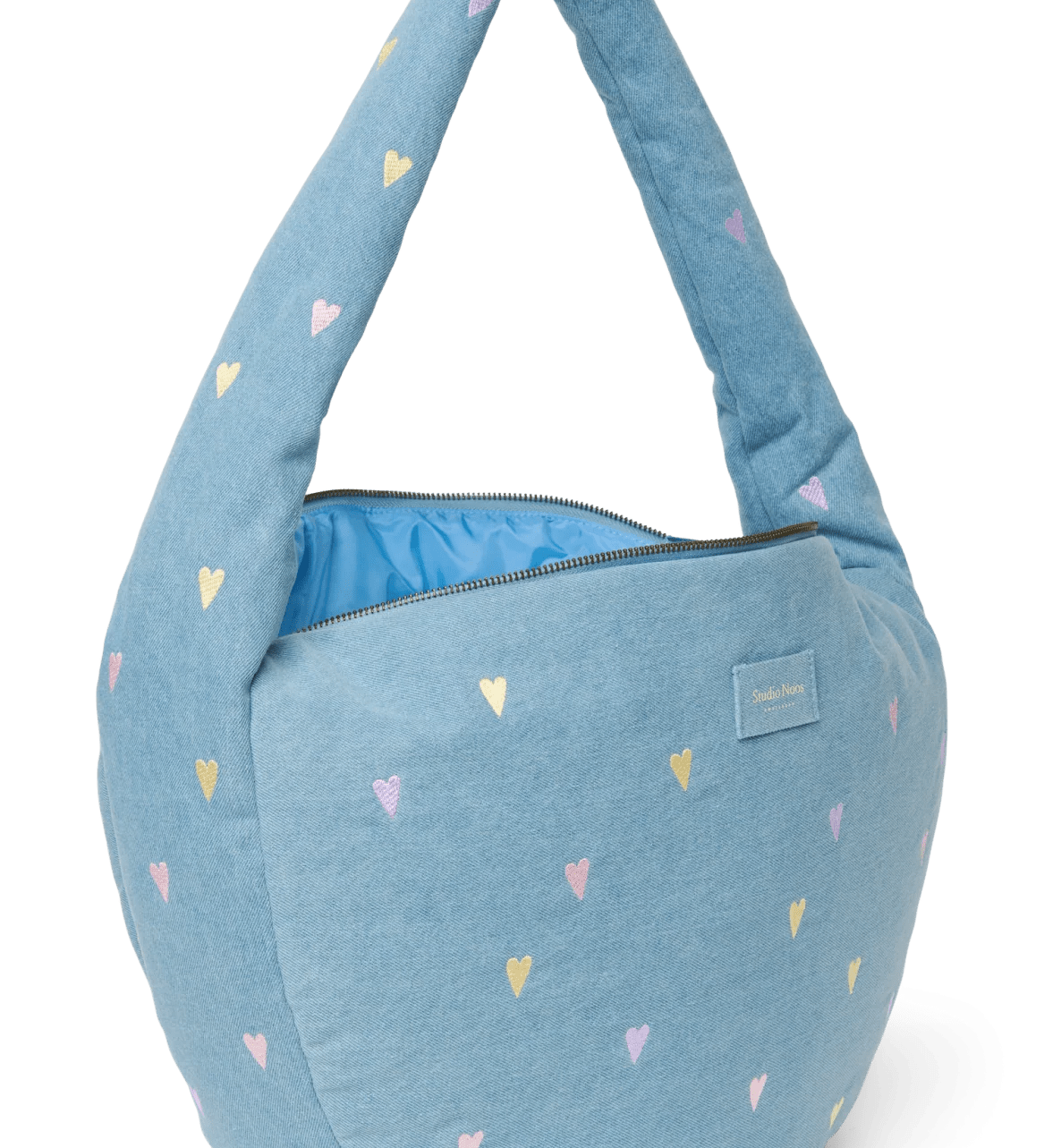 Crossbody taška STUDIO NOOS Light Blue Hearts Denim | Lavly.cz