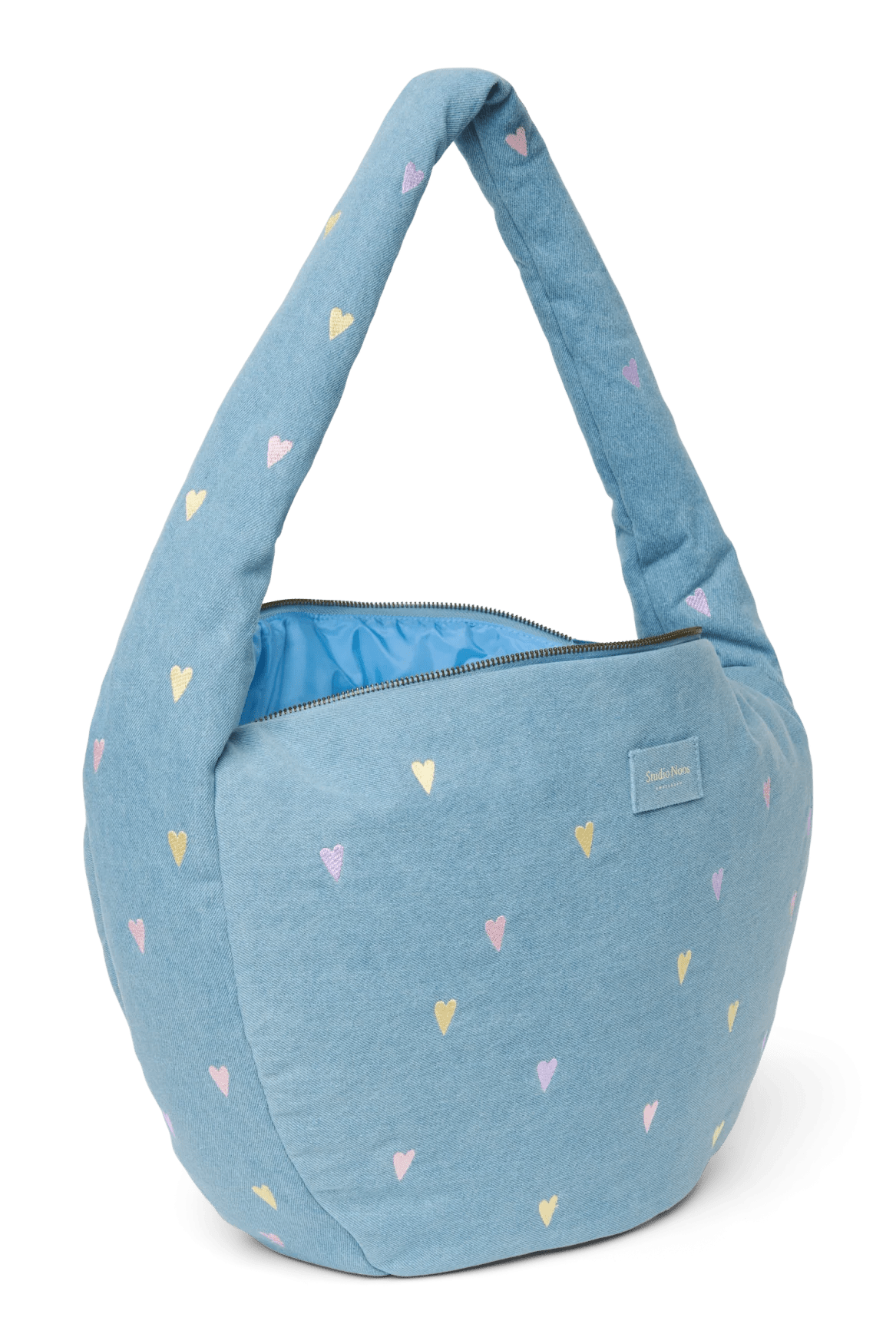 Crossbody taška STUDIO NOOS Light Blue Hearts Denim | Lavly.cz