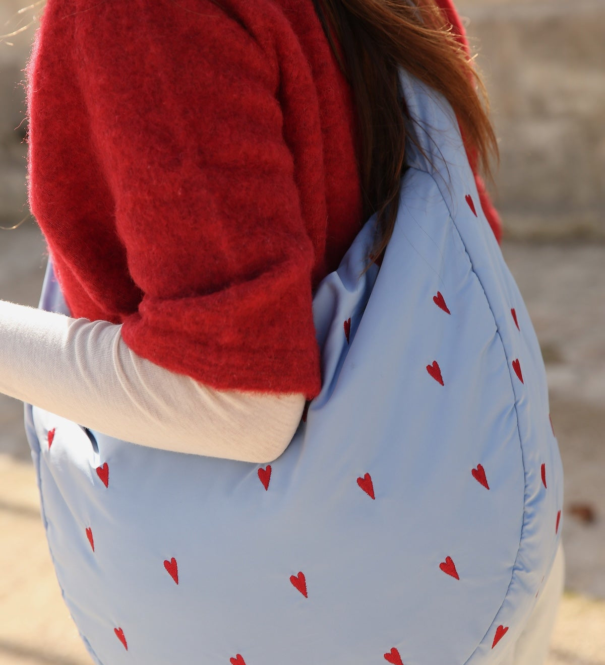 Crossbody taška STUDIO NOOS Light Blue Hearts Puffy | Lavly.cz