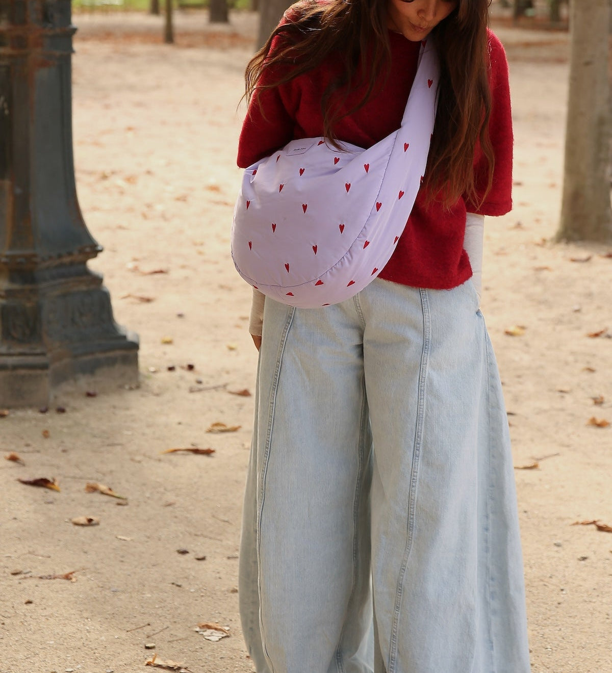 Crossbody taška STUDIO NOOS Purple Hearts Puffy | Lavly.cz