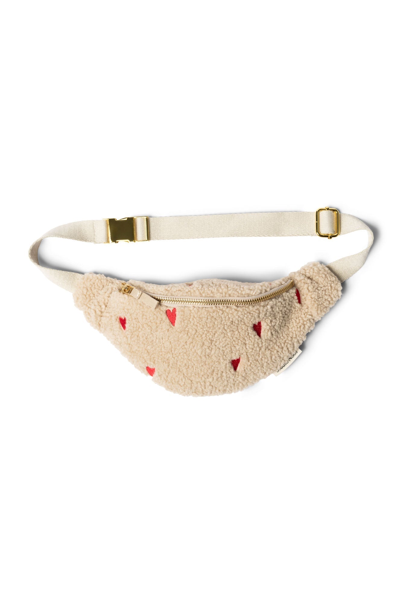 Dětská crossbody ledvinka STUDIO NOOS Teddy Ecru Hearts | Stylové doplňky pro děti a ženy | Lavly.cz