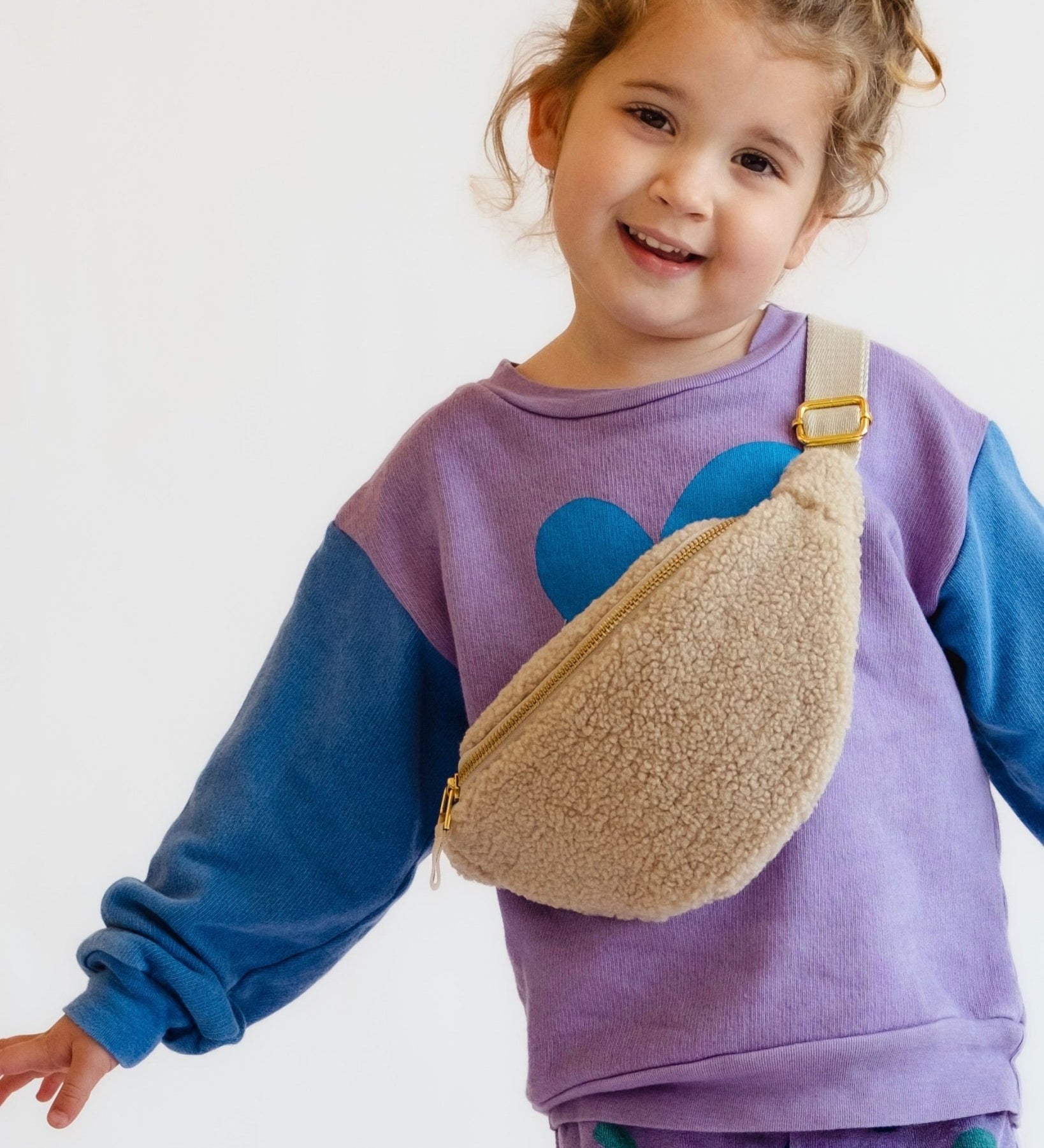 Dětská crossbody ledvinka STUDIO NOOS Teddy Ecru - Se jménem | Stylové doplňky pro děti a ženy | Lavly.cz