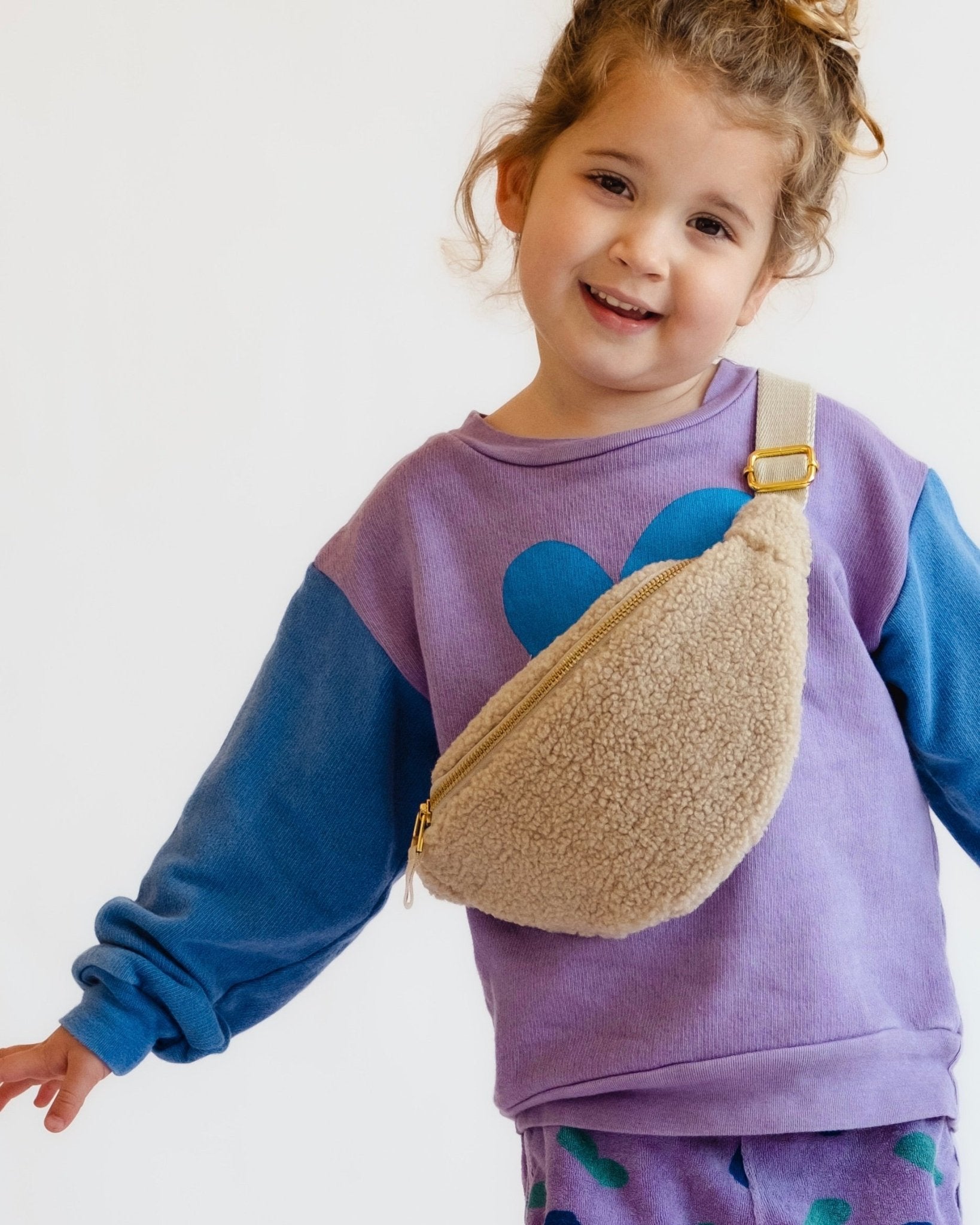 Dětská crossbody ledvinka STUDIO NOOS Teddy Ecru - Se jménem | Stylové doplňky pro děti a ženy | Lavly.cz