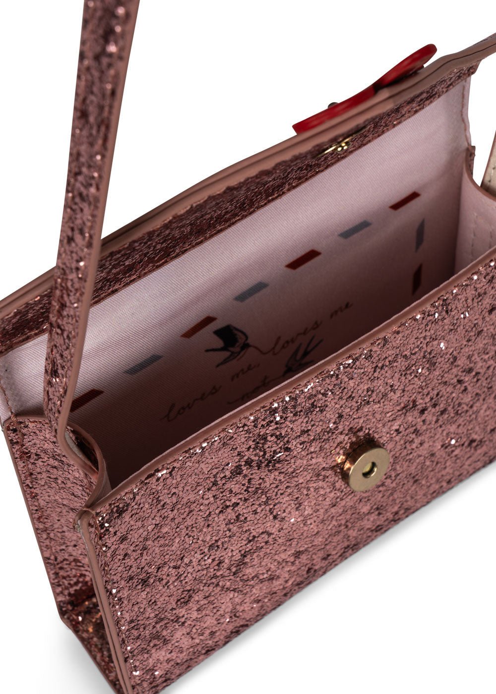 Dětská kabelka KONGES SLOJD Love Letter Pink Glitter | Stylové doplňky pro děti a ženy | Lavly.cz