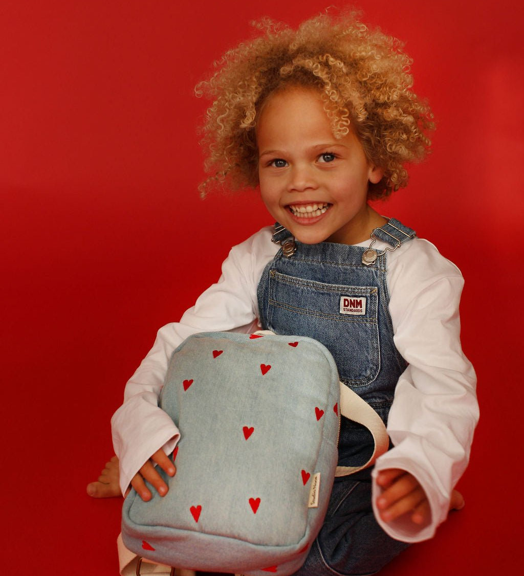 Dětský batoh STUDIO NOOS Denim Hearts - Se jménem | Lavly.cz