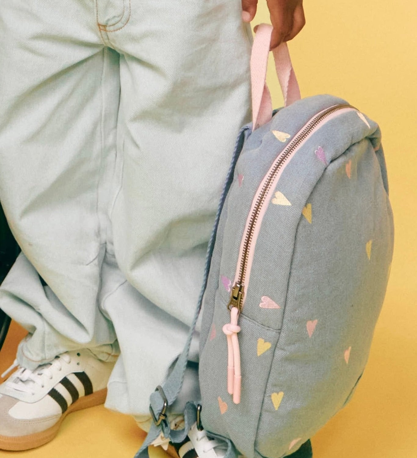 Dětský batoh STUDIO NOOS Mini Light Blue Hearts Denim | Lavly.cz