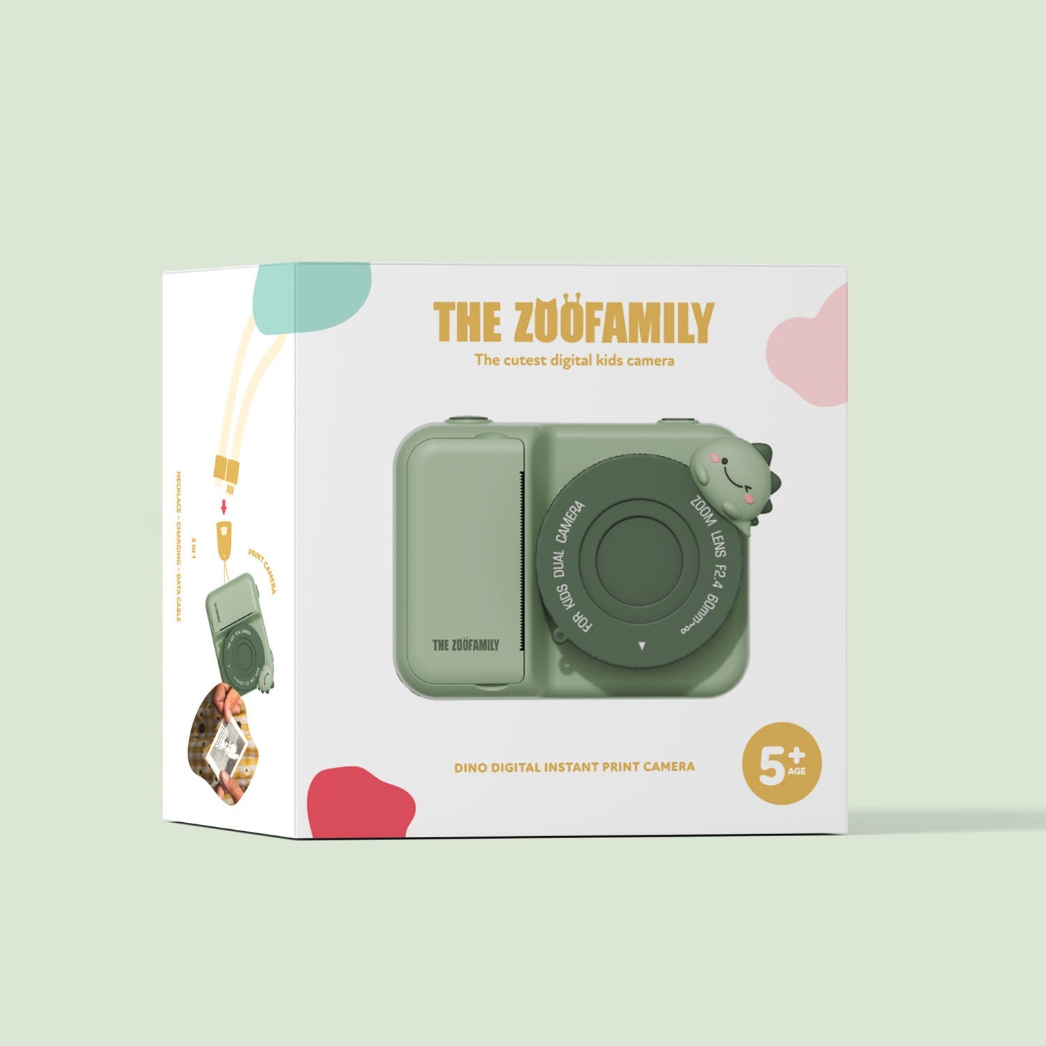 Dětský digitální foťák s tiskem fotek ZOOFAMILY Zoo Print Dino Green | Stylové doplňky pro děti a ženy | Lavly.cz