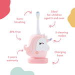 Dětský sonický zubní kartáček THE ZOOFAMILY Unicorn | Lavly.cz