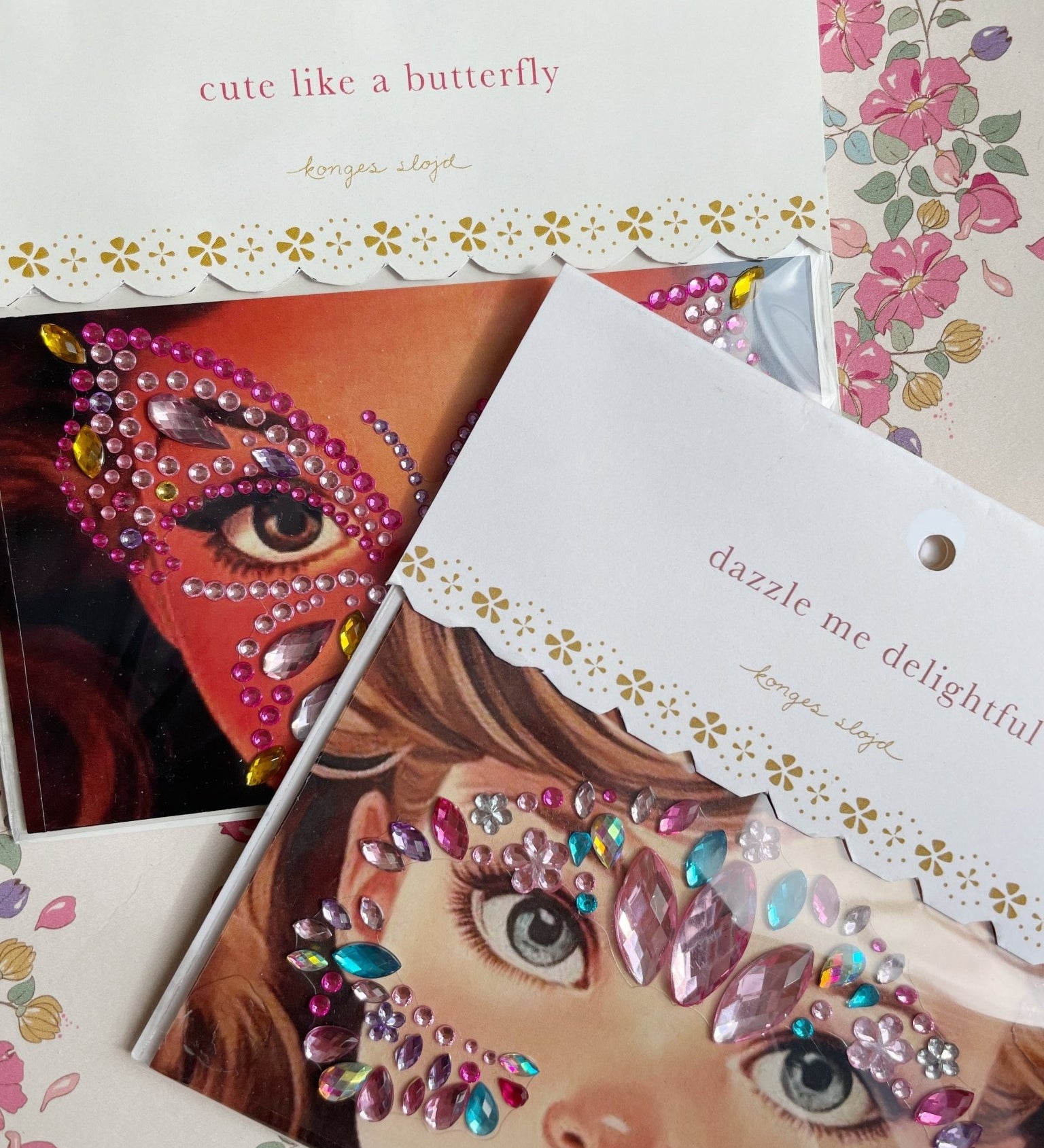 Drahokamy na obličej KONGES SLOJD Pink | Stylové doplňky pro děti a ženy | Lavly.cz