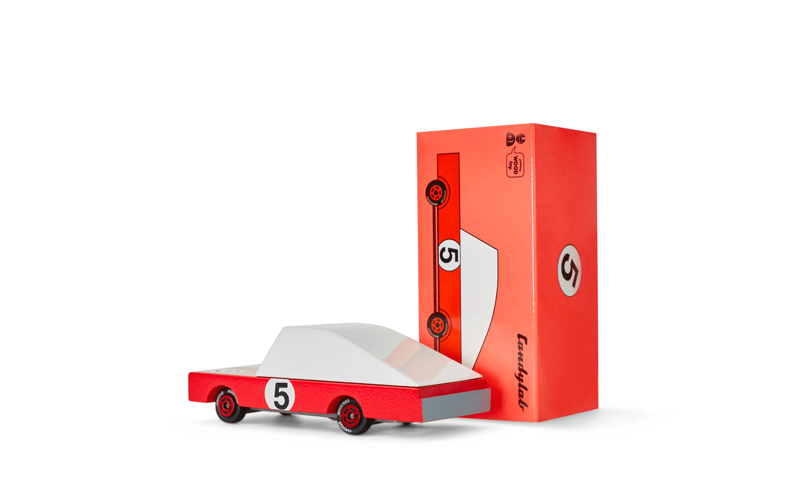 Dřevěné autíčko CANDYLAB Candycar Red Racer 5 | Stylové doplňky pro děti a ženy | Lavly.cz