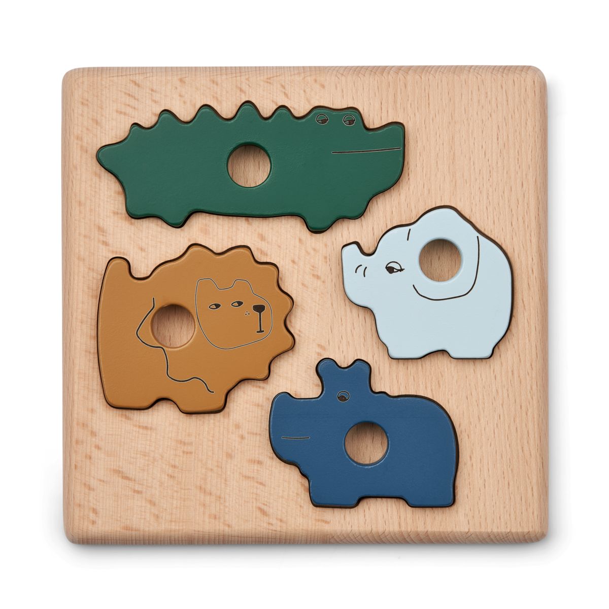 Dřevěné vkládací puzzle LIEWOOD Suki Zvířátka | Stylové doplňky pro děti a ženy | Lavly.cz