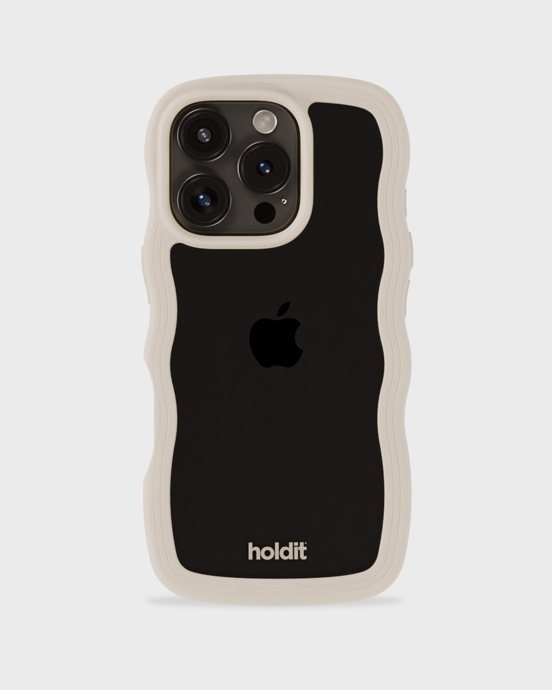 Kryt na iPhone HOLDIT Wavy Light Beige / Transparent | Lavly.cz
