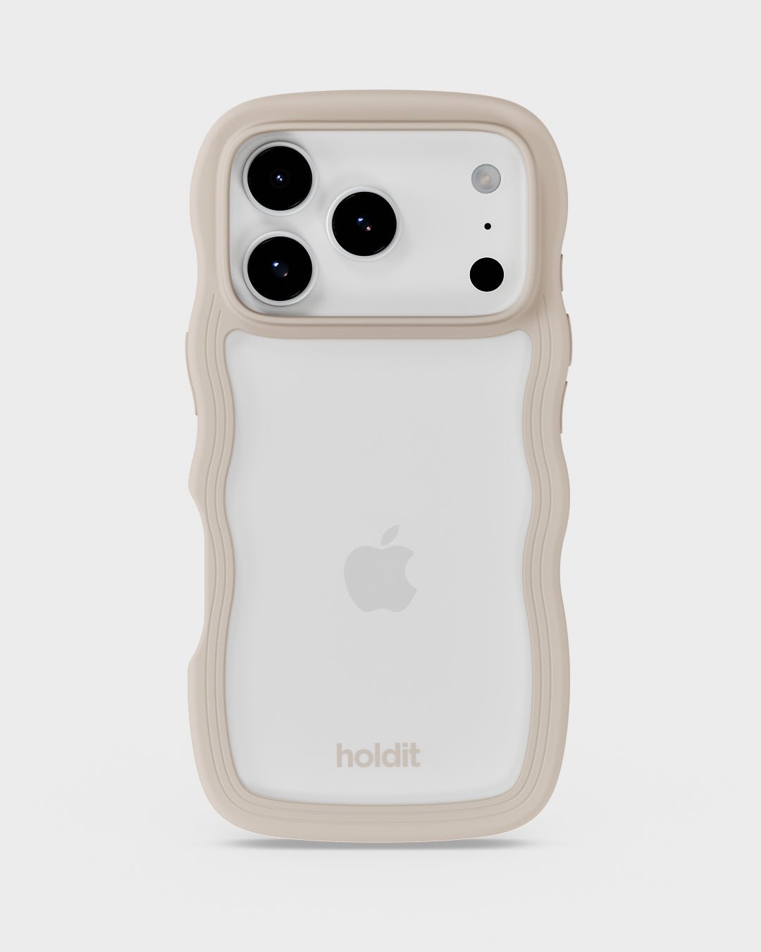 Kryt na iPhone HOLDIT Wavy Light Beige / Transparent | Lavly.cz