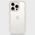 Kryt na iPhone HOLDIT Wavy Light Beige / Transparent | Lavly.cz