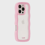 Kryt na iPhone HOLDIT Wavy Pink / Transparent | Lavly.cz