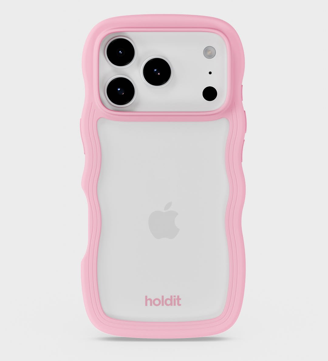 Kryt na iPhone HOLDIT Wavy Pink / Transparent | Lavly.cz