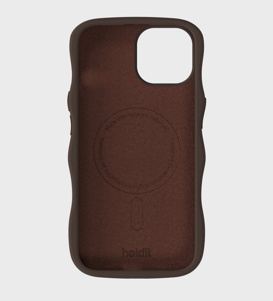 Kryt na iPhone HOLDIT Wavy Silicone MagSafe Chocolate | Lavly.cz