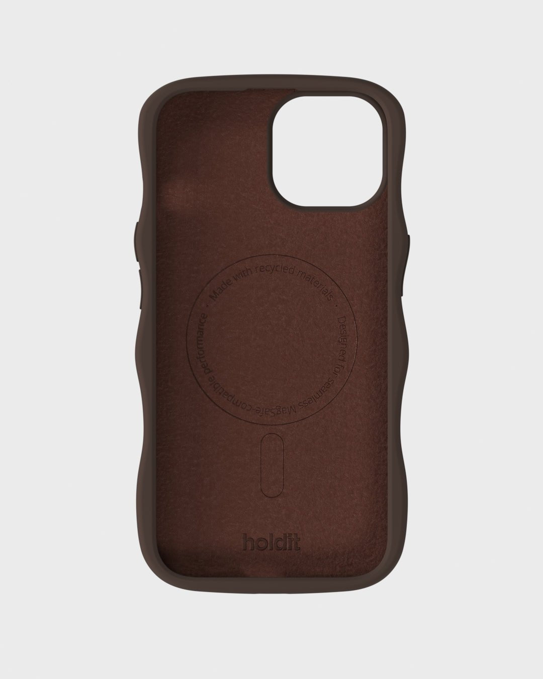 Kryt na iPhone HOLDIT Wavy Silicone MagSafe Chocolate | Lavly.cz