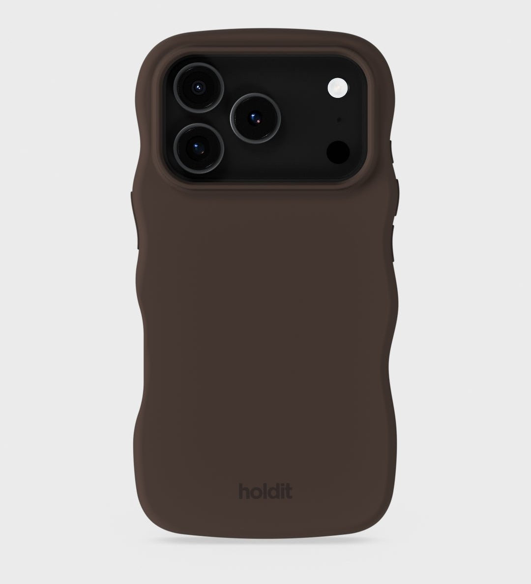 Kryt na iPhone HOLDIT Wavy Silicone MagSafe Chocolate | Lavly.cz