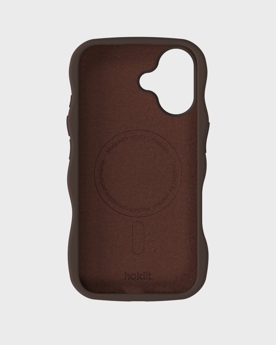 Kryt na iPhone HOLDIT Wavy Silicone MagSafe Chocolate | Lavly.cz