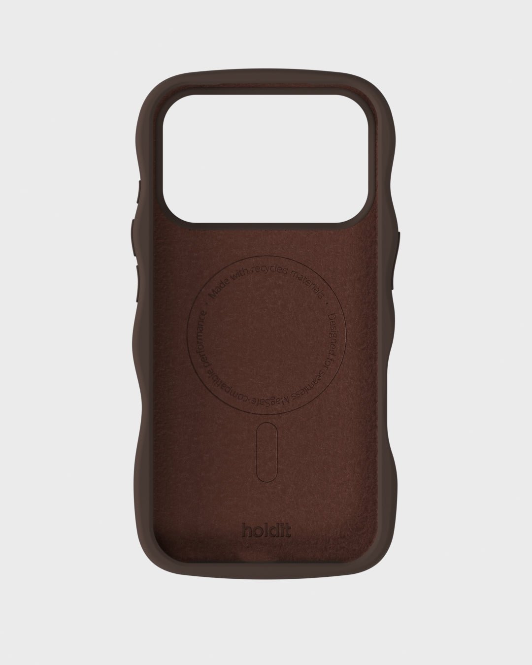 Kryt na iPhone HOLDIT Wavy Silicone MagSafe Chocolate | Lavly.cz
