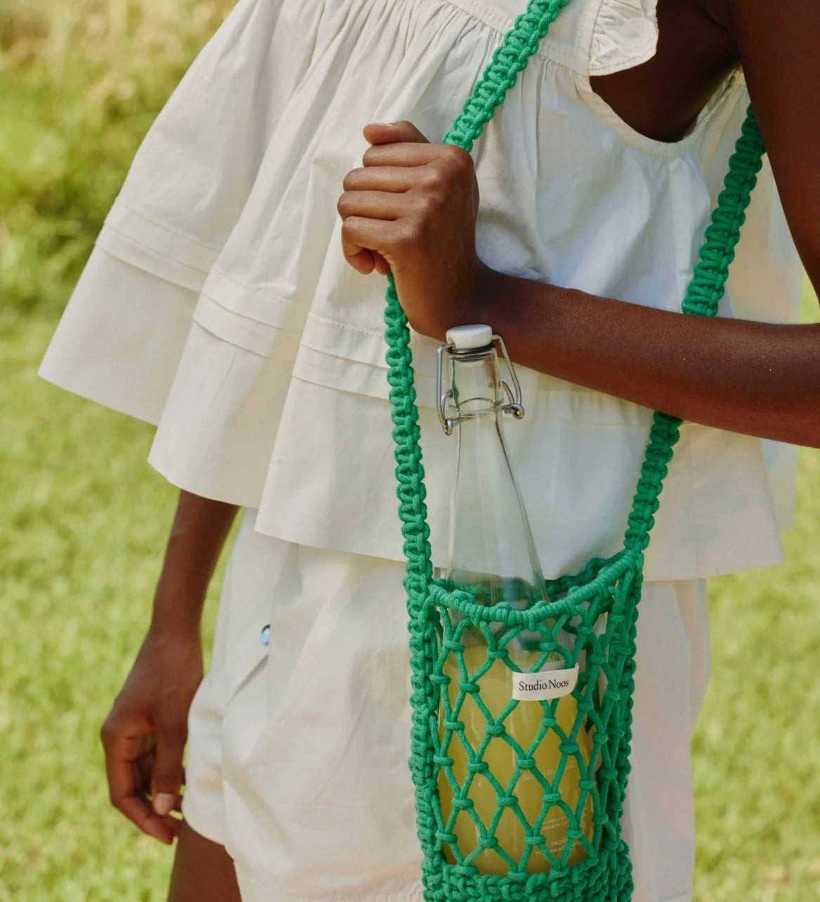 Macrame síťka na láhev STUDIO NOOS Green | Lavly.cz