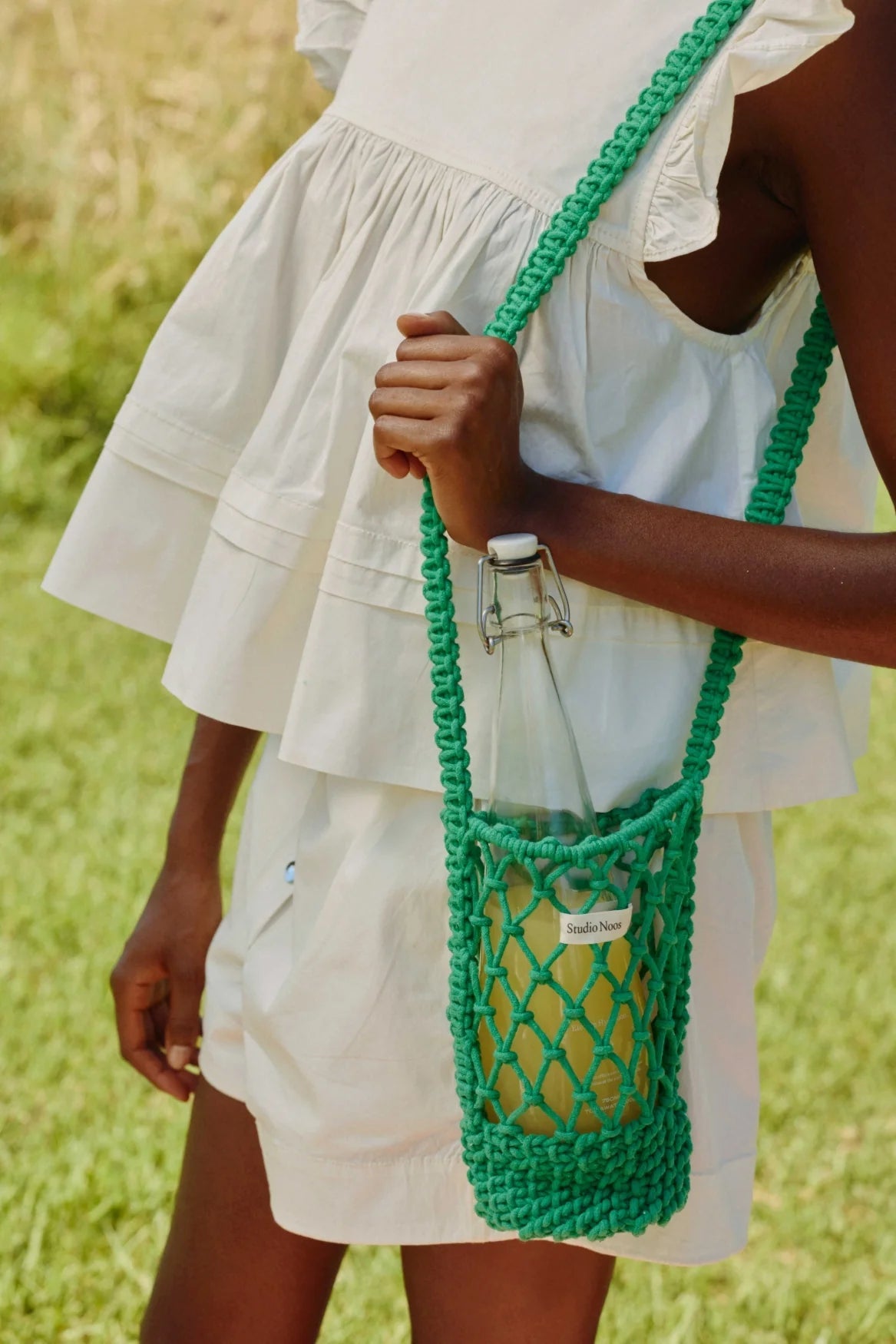 Macrame síťka na láhev STUDIO NOOS Green | Lavly.cz