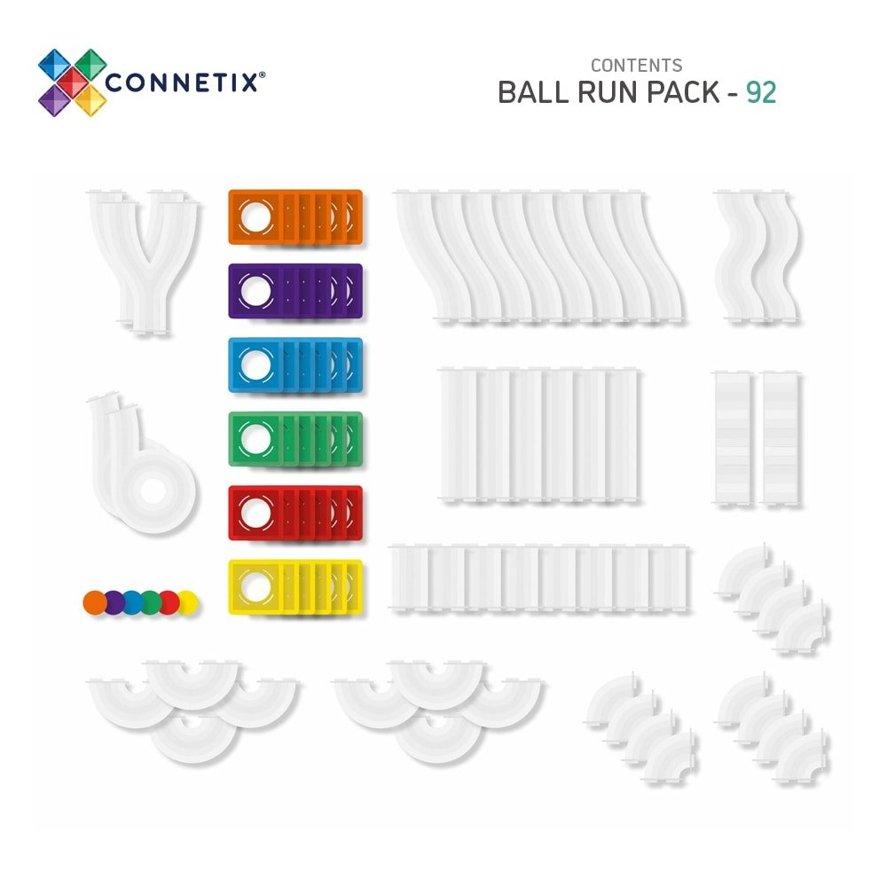 Magnetická kuličková dráha CONNETIX Rainbow Ball Run Pack 92 dílů | Stylové doplňky pro děti a ženy | Lavly.cz