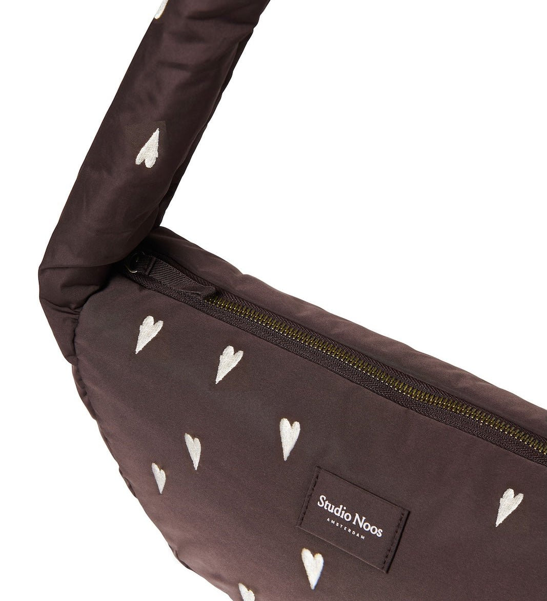 Mini crossbody taška STUDIO NOOS Brown Hearts Puffy | Lavly.cz