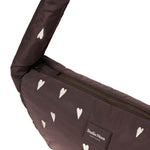 Mini crossbody taška STUDIO NOOS Brown Hearts Puffy | Lavly.cz