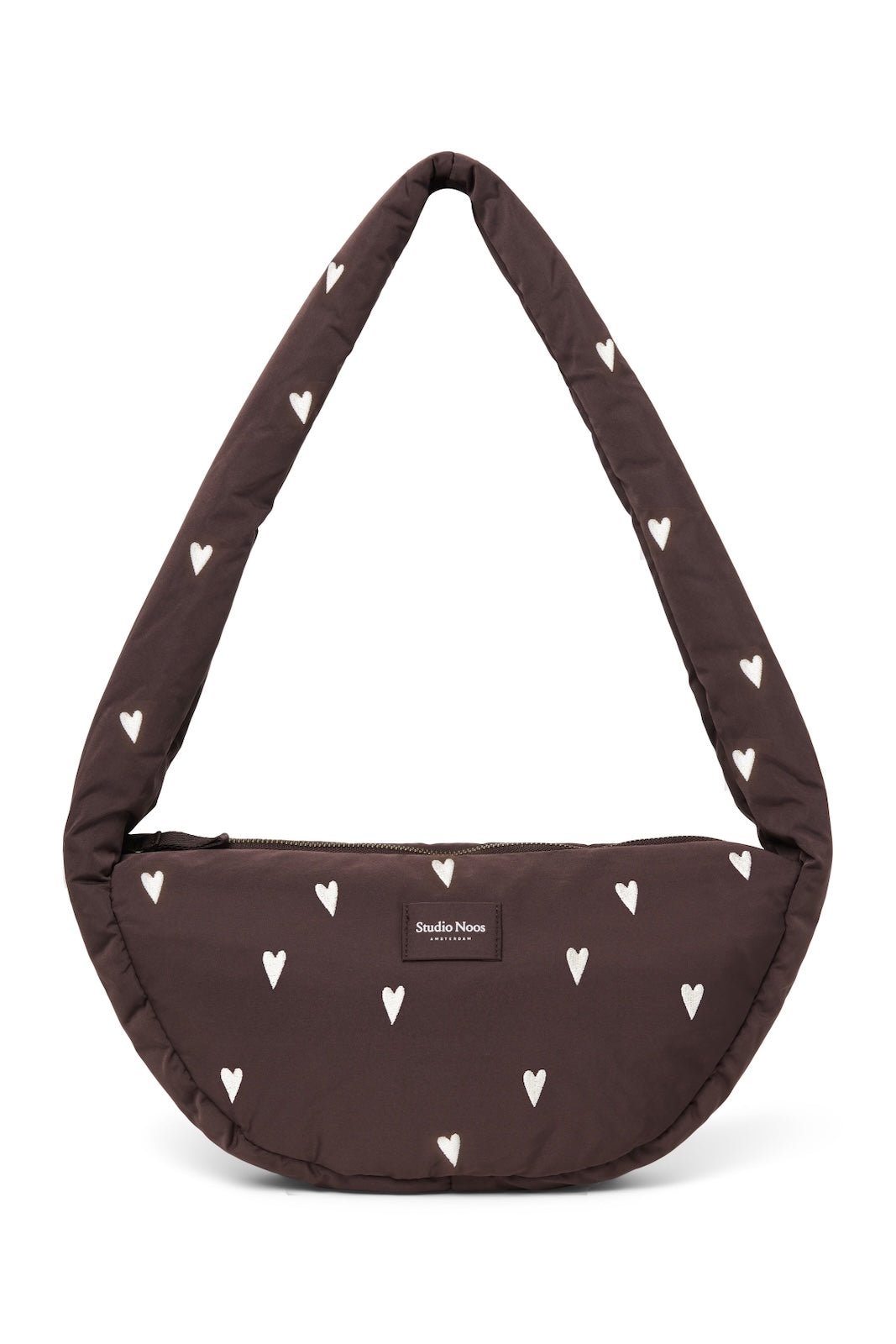Mini crossbody taška STUDIO NOOS Brown Hearts Puffy | Lavly.cz