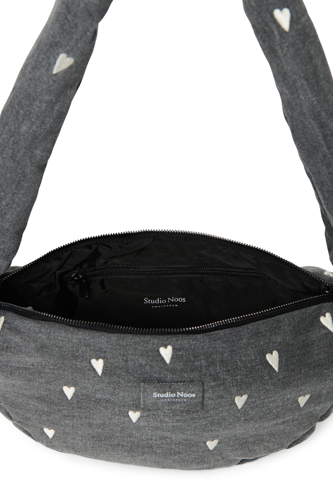Mini crossbody taška STUDIO NOOS Grey Denim Hearts | Stylové doplňky pro děti a ženy | Lavly.cz