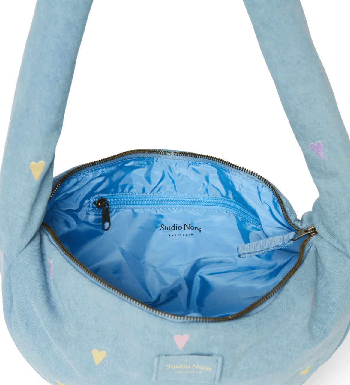 Mini crossbody taška STUDIO NOOS Light Blue Hearts Denim | Lavly.cz