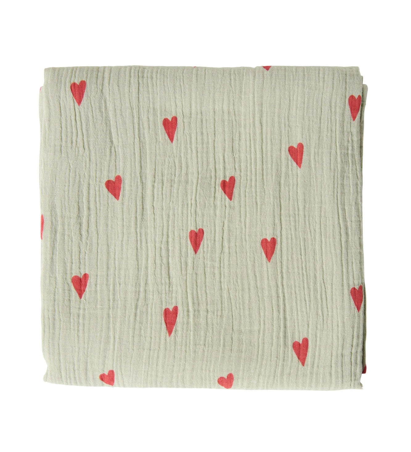 Mušelínová plena STUDIO NOOS Green Hearts 120 x 120 cm | Lavly.cz