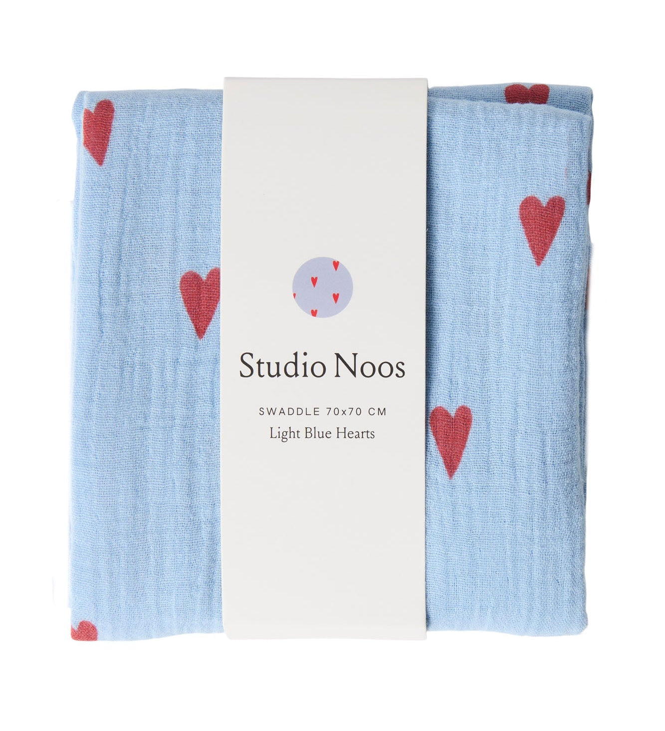 Mušelínová plena STUDIO NOOS Light Blue Hearts | Stylové doplňky pro děti a ženy | Lavly.cz