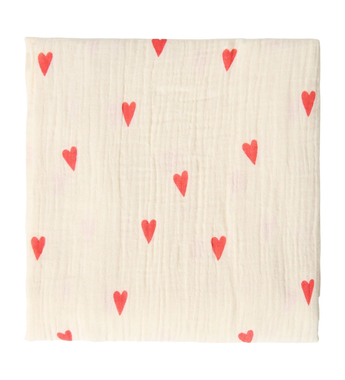 Mušelínová plena STUDIO NOOS Neutral Hearts 120 x 120 cm | Lavly.cz