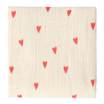 Mušelínová plena STUDIO NOOS Neutral Hearts 120 x 120 cm | Lavly.cz
